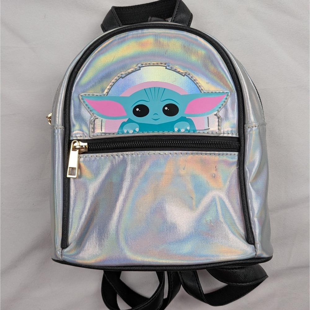 Star Wars Grogu Baby Yoda Mandalorian Holographic Mini Backpack Bag Bioworld